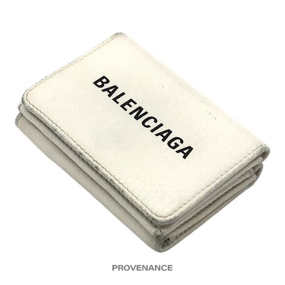 🔴 Balenciaga Logo Print Trifold Wallet - White - Picture 3 of 10
